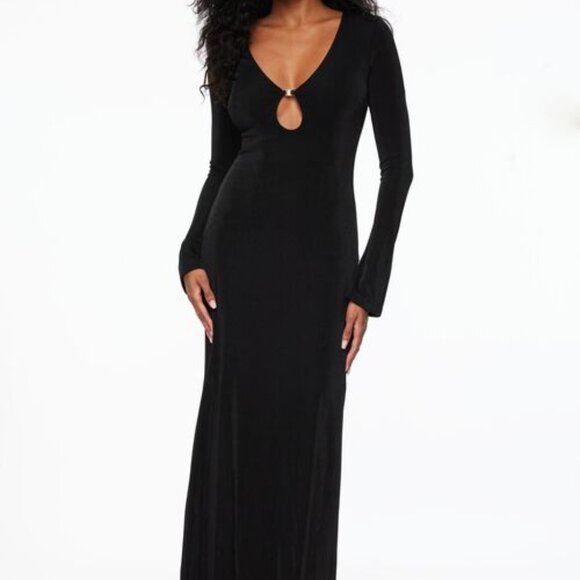 Dynamite Slinky Deep V-Neck Maxi Dress - Picture 3 of 5